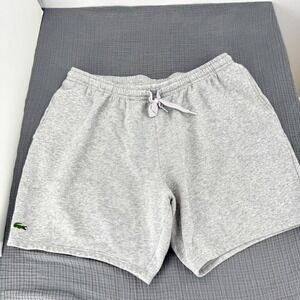 Lacoste Sport Sweat Shorts Heather Gray Thick Fleece Elastic Waist Mens 3XL